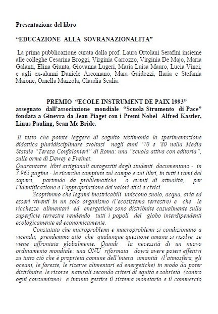 Educazione alla sovranazionalit